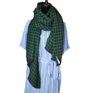 Talbots Plaid Scarf in Green and Blue